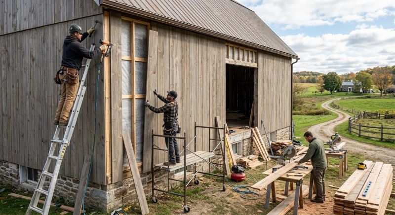 Barn Siding Replacement in Huntington, VT