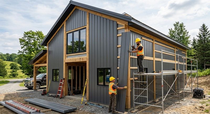 Pole Barn Siding Installation in Addison County, VT