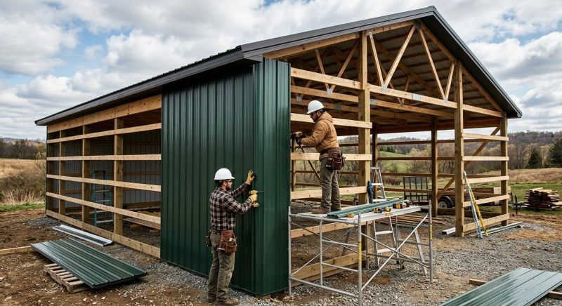 Pole Barn Siding Installation in Addison County, VT